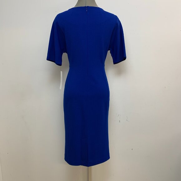 New Calvin Klein Regatta Blue Sheath Dress Short Sleeve - Picture 5 of 6